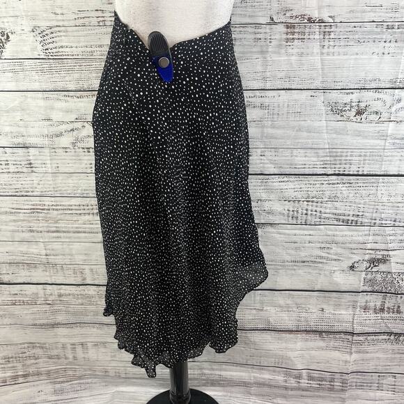 Style & Co Skirt Plus size 18 Black White Polka Dot Bias Knee Asymmetrical Boho - Picture 7 of 9